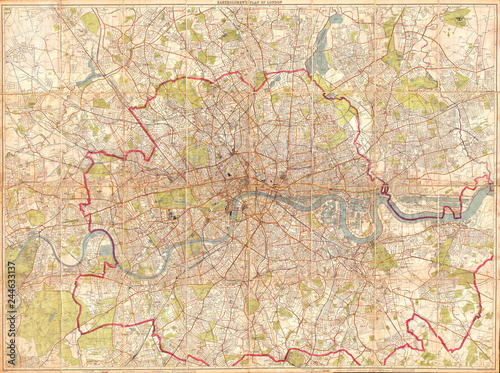 Photography 1899, Bartholomew Fire Brigade, Map of London, England