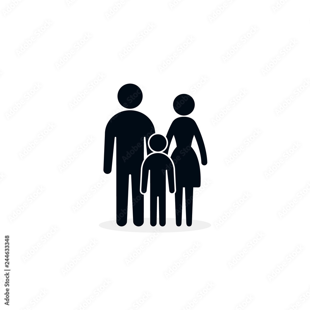 Family Icon, Vector isolatred Flat Sign of family, full height Family Icon, Vector isolatred Flat Sign of family, full height