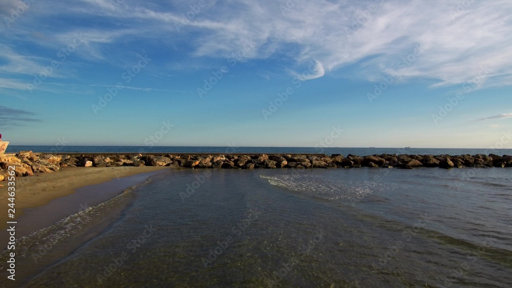 Beach of Benicassim. Castellon. Spain. Drone Photo