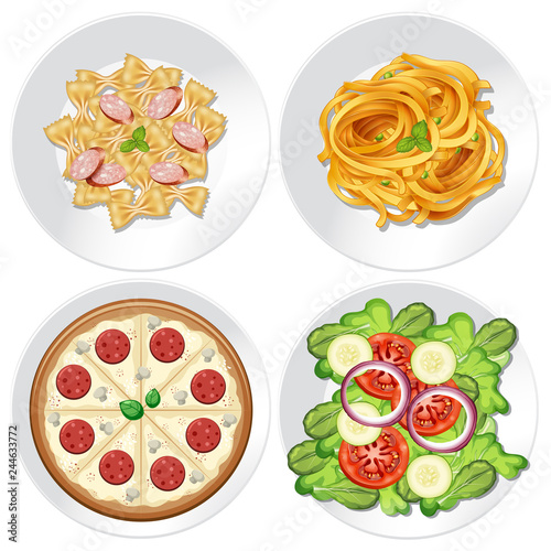 Set of healthy food