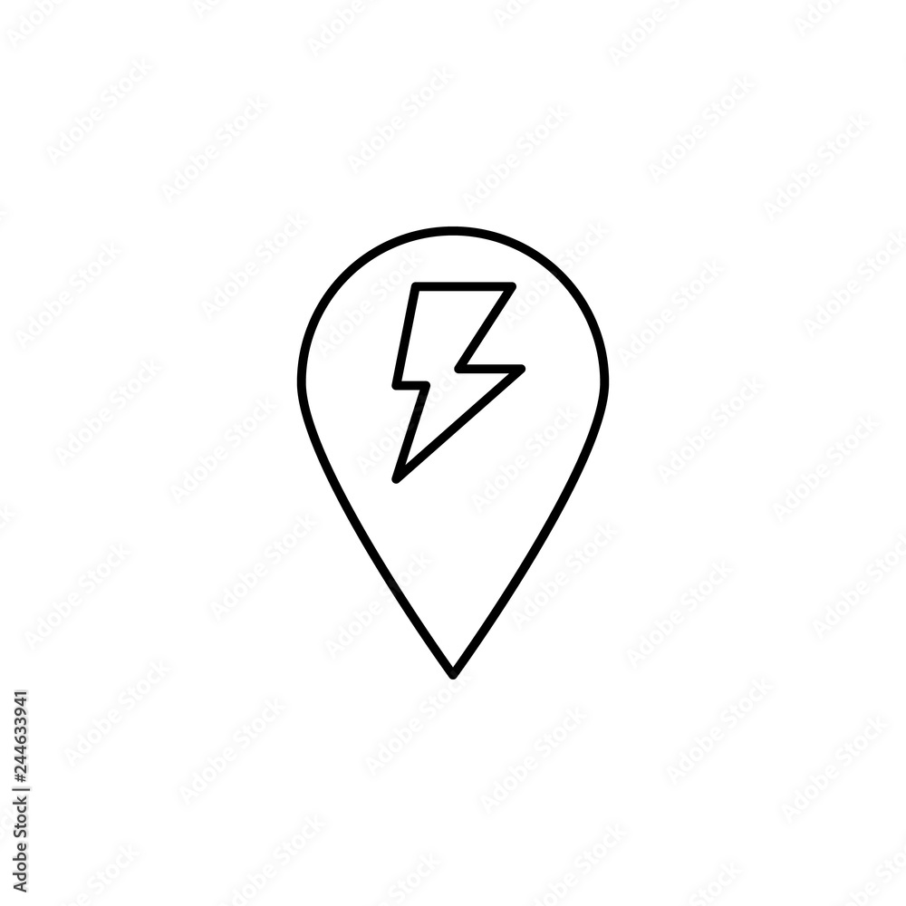 electricity, pin icon. Element of electricity for mobile concept and web apps illustration electricity, pin icon. Element of electricity for mobile concept and web apps illustration