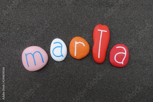 Marta, feminine given name with colored stones  photo