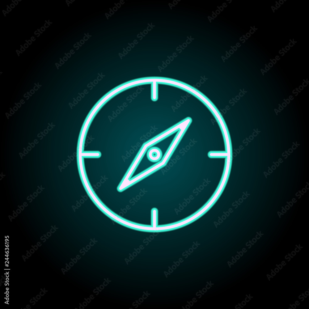 Compass Icon - Neon Style - Iconfu