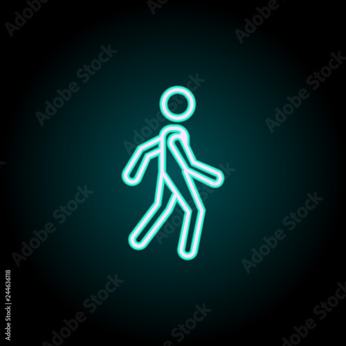 a pedestrian icon. Elements of Navigation in neon style icons. Simple icon for websites, web design, mobile app, info graphics