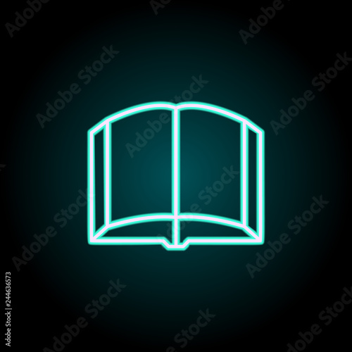 open book icon. Elements of Science in neon style icons. Simple icon for websites, web design, mobile app, info graphics