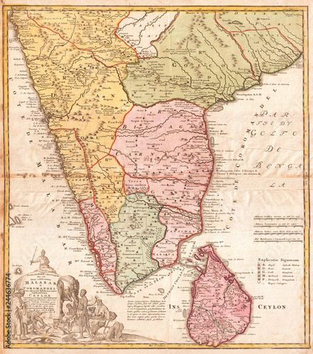 1733, Homann Heirs Map of India