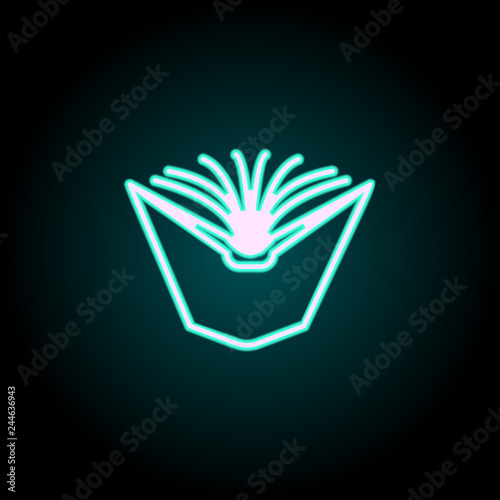 open book icon. Elements of Science in neon style icons. Simple icon for websites, web design, mobile app, info graphics