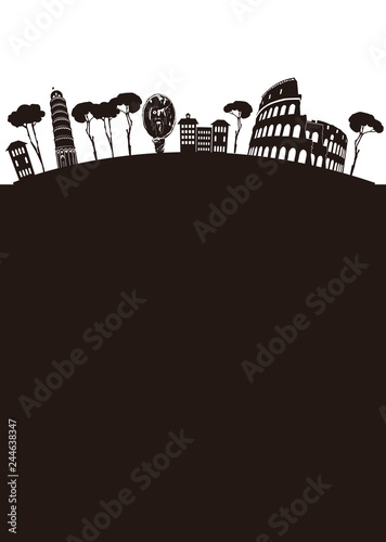 イタリアローマ街並シルエット Stock イラスト Adobe Stock