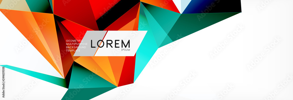 Triangle 3d polygonal art style. Future geometric design. Vector geometry futuristic illustration Triangle 3d polygonal art style. Future geometric design. Vector geometry futuristic illustration