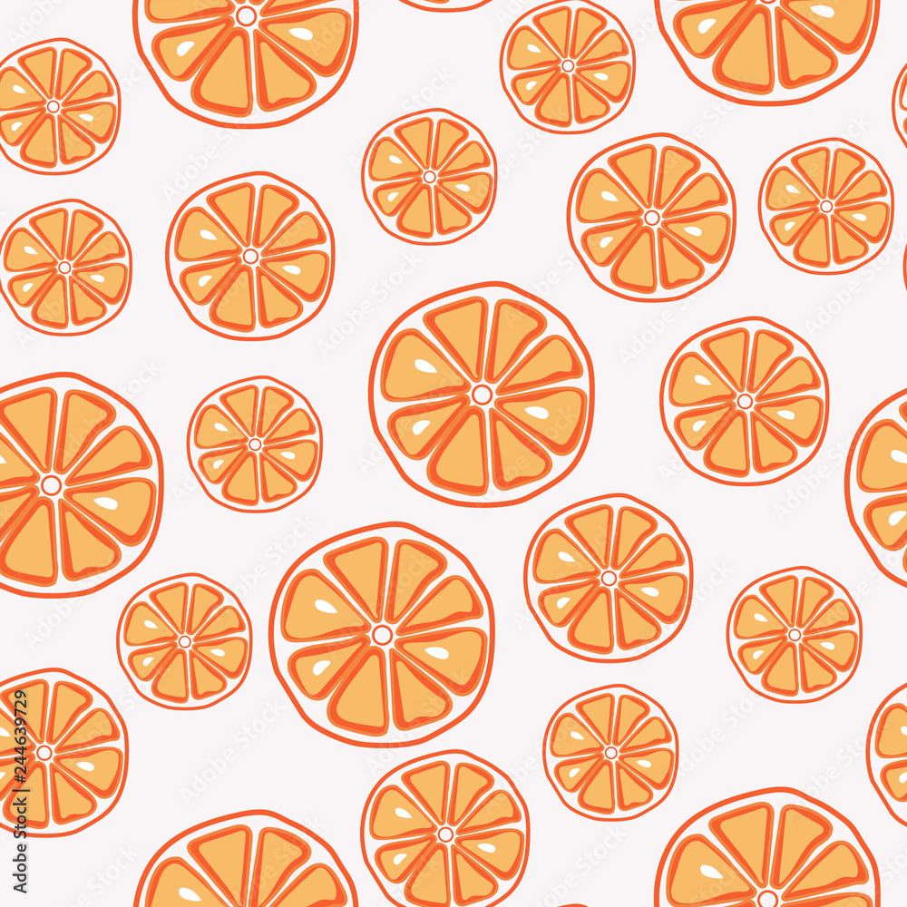 Fresh, yummy and sliced orange seamless pattern Fresh, yummy and sliced orange seamless pattern