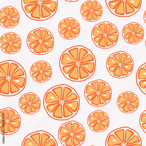 Fresh, yummy and sliced orange seamless pattern