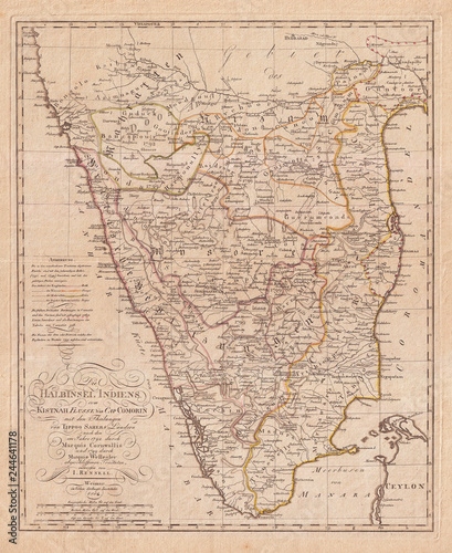 1804, German Edition of the Rennel Map of India