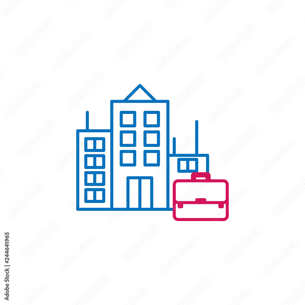 Job resume, building 2 colored line icon. Simple colored element icon. Job resume, building outline symbol design icon from job resume set Job resume, building 2 colored line icon. Simple colored element icon. Job resume, building outline symbol design icon from job resume set