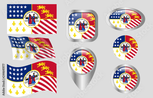 Flag of Detroit, Michigan