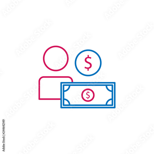 Wallpaper Mural Job resume, salary 2 colored line icon. Simple colored element icon. Job resume, salary outline symbol design icon from job resume set Torontodigital.ca