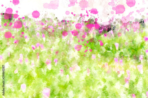 Abstract image of watercolor drops. Digital watercolor illustration.