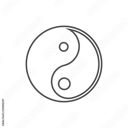 Yin Yang icon. Element of cyber security for mobile concept and web apps icon. Thin line icon for website design and development, app development
