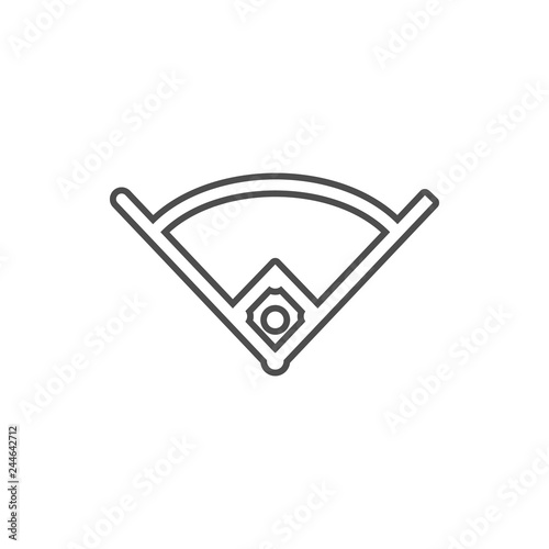 angle in baseball icon. Element of cyber security for mobile concept and web apps icon. Thin line icon for website design and development, app development