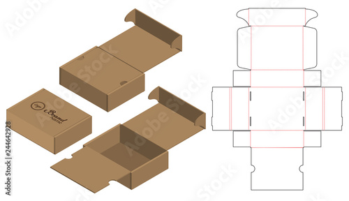 Box packaging die cut template design. 3d mock-up