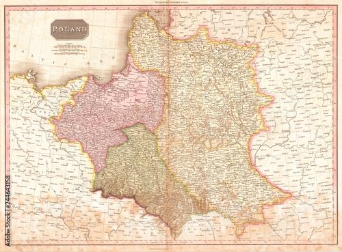 1818, Pinkerton Map of Poland, John Pinkerton, 1758 – 1826, Scottish antiquarian, cartographer, UK