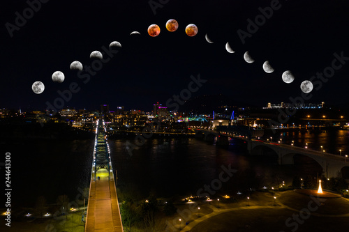 Lunar Eclipse over Chattanooga.