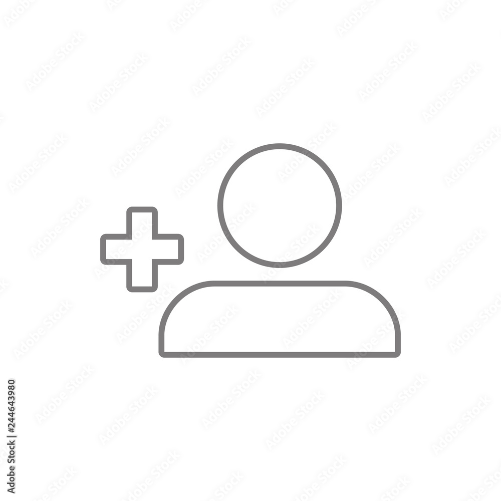 Profile. Simple Sign Of Add Person Button icon. Element of web, minimalistic for mobile concept and web apps icon. Thin line icon for website design and development, app Profile. Simple Sign Of Add Person Button icon. Element of web, minimalistic for mobile concept and web apps icon. Thin line icon for website design and development, app