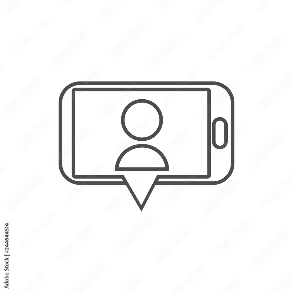 video call from a smart phone icon. Element of cyber security for mobile concept and web apps icon. Thin line icon for website design and development, app development video call from a smart phone icon. Element of cyber security for mobile concept and web apps icon. Thin line icon for website design and development, app development
