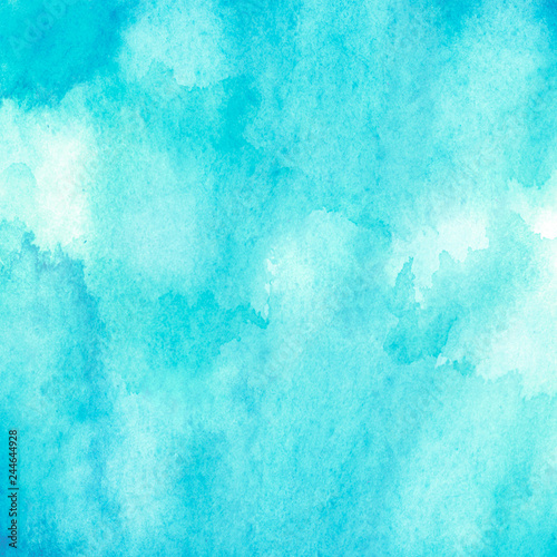 blue watercolor background, shades of blue. watercolor stain, abstract color background. Watercolor blue background, blot, blob, splash of blue paint. Grunge texture.