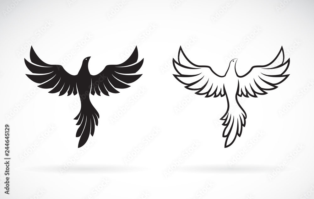 Vector of birds design on a white background,. Wild Animals. Easy editable layered vector illustration. Vector of birds design on a white background,. Wild Animals. Easy editable layered vector illustration.