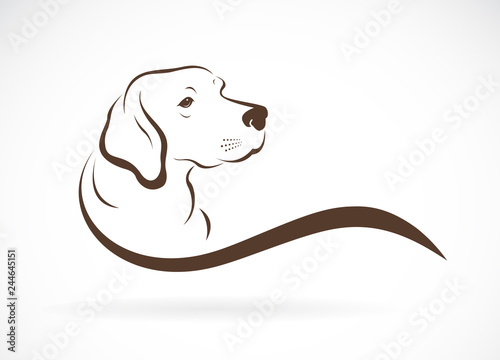 Vector of dog head(labrador) on white background., Pet. Animals.