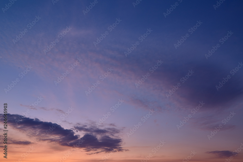 Obraz premium Fiery and orange sunset sky.