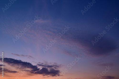 Fiery and orange sunset sky.