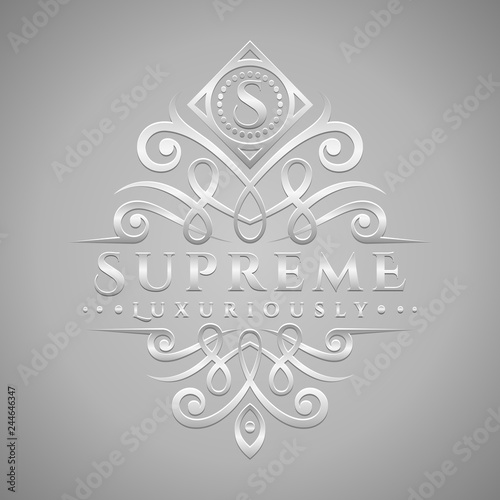 Letter S Logo - Classic & Luxurious Silver Embossed Style Logo