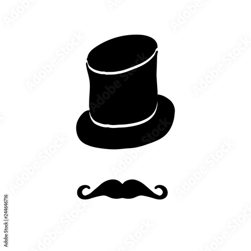 Silhouette of vintage hat and