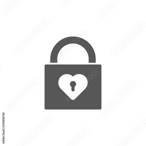 Heart lock icon. Simple glyph, flat vector of valentines day, love icons for UI and UX, website or mobile application