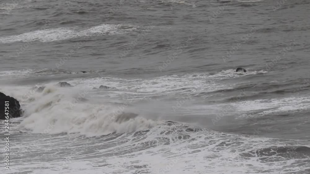 The Pacific Ocean. Swirling waves are on Pacific ocean after rain, Goat Rock Beach, Sonoma County, California winter. The Pacific Ocean. Swirling waves are on Pacific ocean after rain, Goat Rock Beach, Sonoma County, California winter.