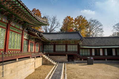 Changdeokgung Palace in Autumn in Seoul city  South Korea