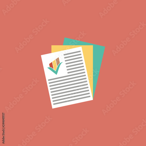 Documents of Business work Icon Vector Illustration