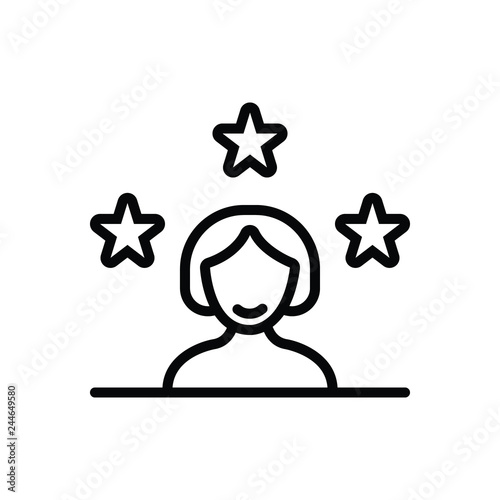 Black line icon for customer 