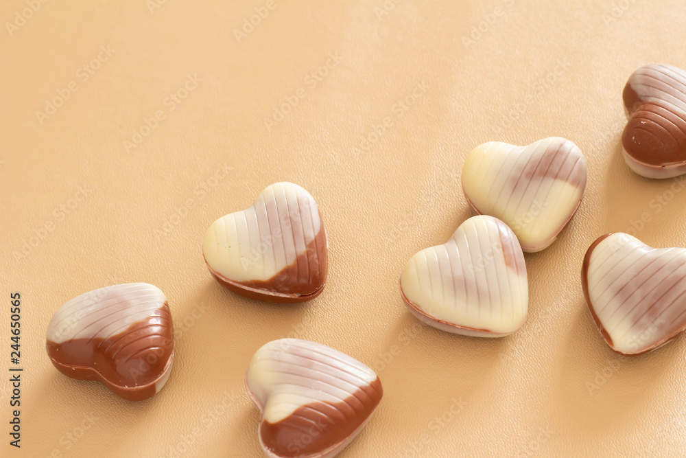 ハート型のチョコレートのバレンタインのイメージ