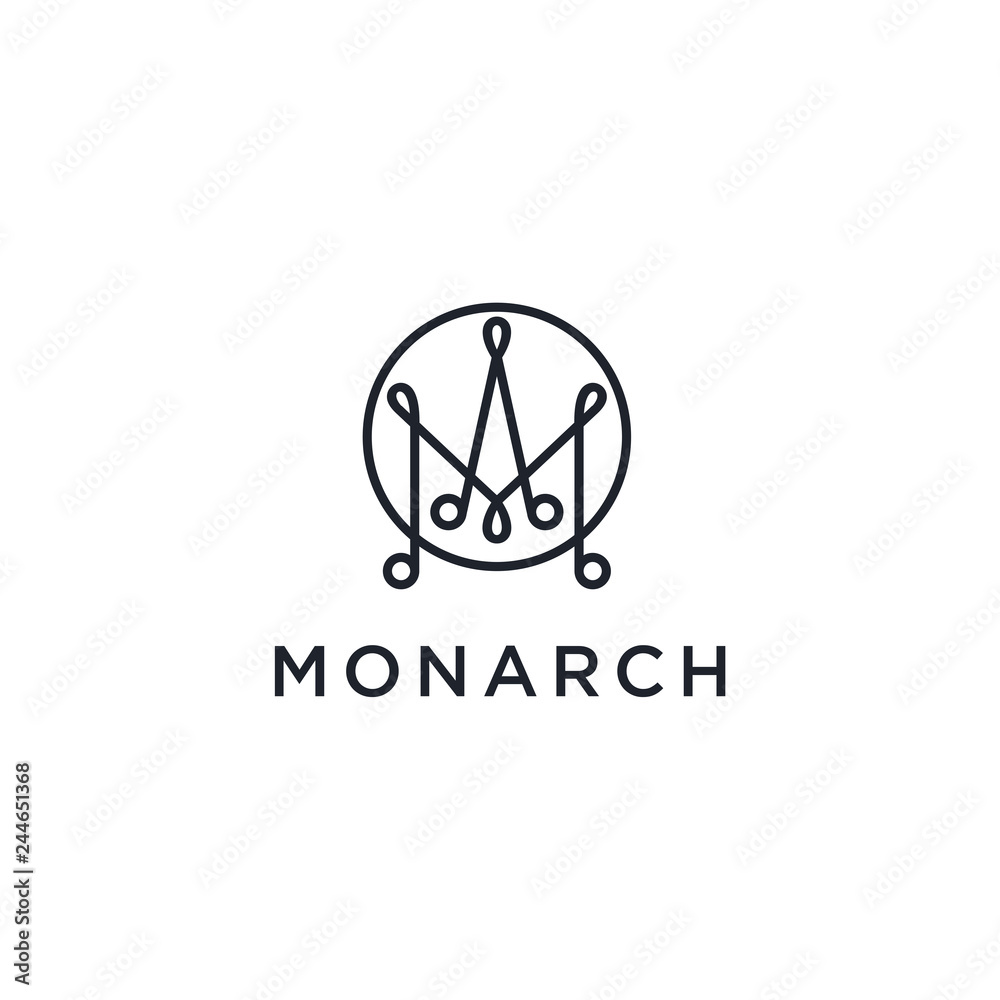 Letter M line logo design. Linear creative minimal monochrome monogram ...