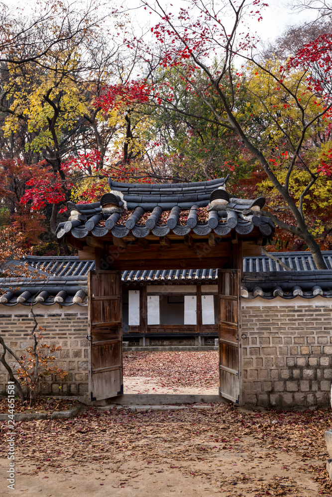 Changdeokgung Palace in Autumn in Seoul city, South Korea Changdeokgung Palace in Autumn in Seoul city, South Korea