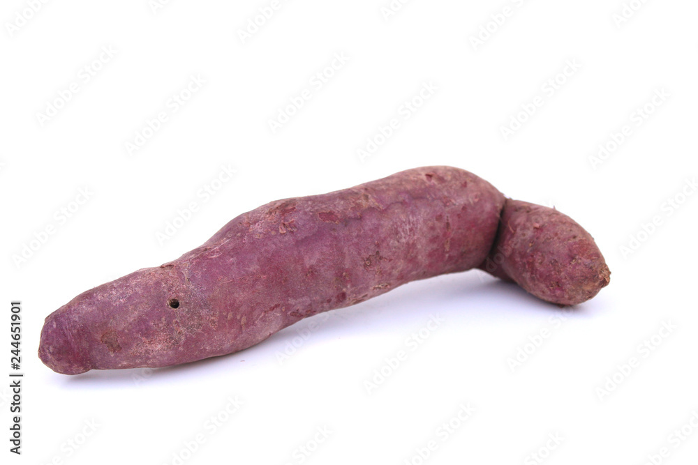 purple sweet potato isolated on white background