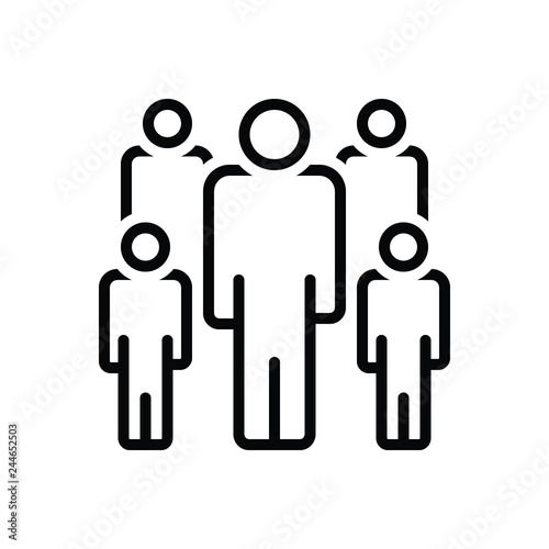 Black line icon for audience 