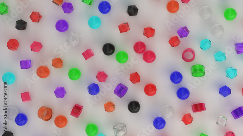 Pattern from colorful primitives on white surface