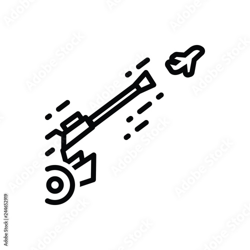 Black line icon for antiaircraft 