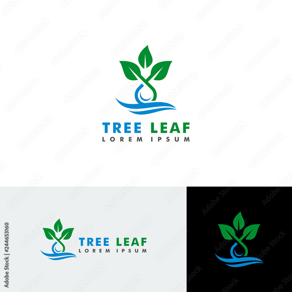 Tree leaf logo template vector illustration-01
