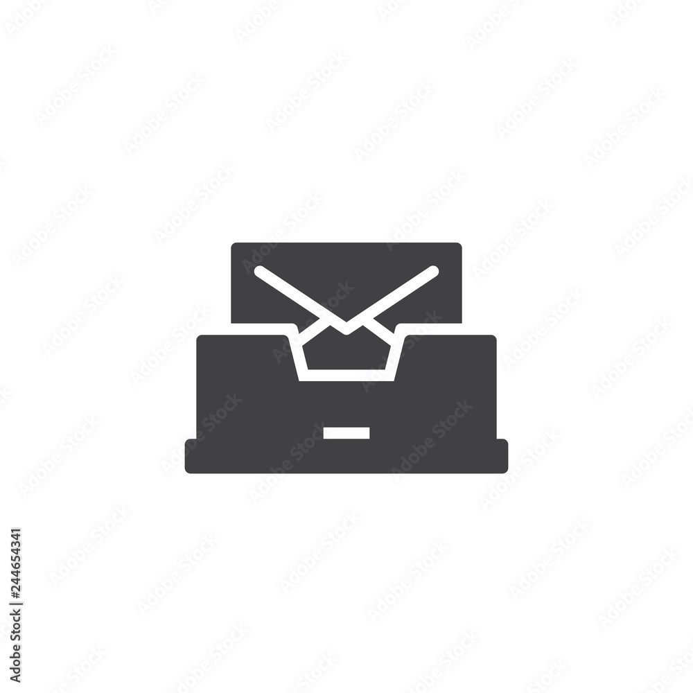 Mail box vector icon. filled flat sign for mobile concept and web design. Archive box with envelope message simple solid icon. Symbol, logo illustration. Pixel perfect vector graphics Mail box vector icon. filled flat sign for mobile concept and web design. Archive box with envelope message simple solid icon. Symbol, logo illustration. Pixel perfect vector graphics