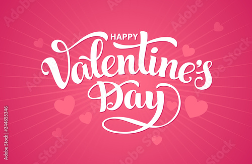 Valentines Day. Hand-drawn lettring isolated on white background