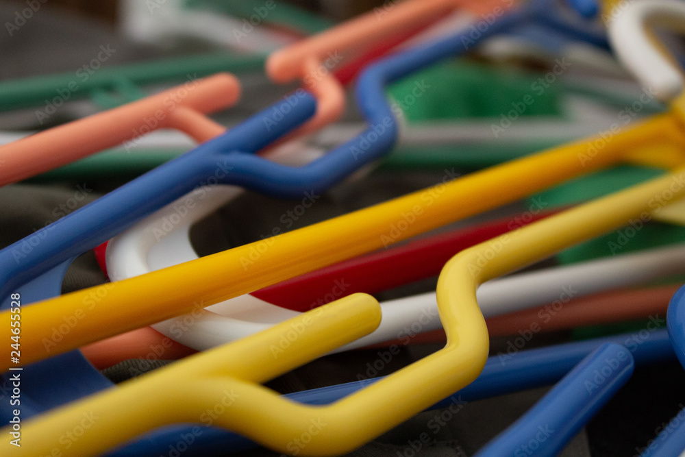 colorful plastic hangers